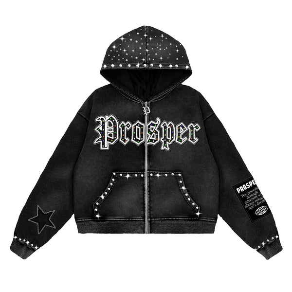 “PREVAIL BLACK” ZIP UP